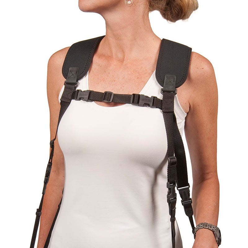OP/TECH USA Dual Harness 3/8" X-Long â€“ Interchangeable Camera Shoulder Strap Harness with Quick Disconnects and Control-Stretch Backing, Made in USA, Black - Image 3